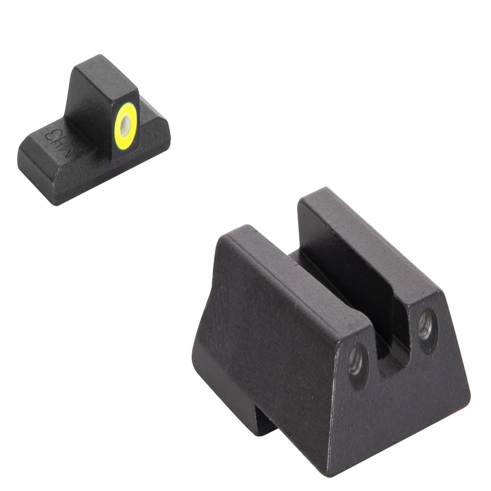 Meprolight Hyper-Bright Tritium Pistol Sight Set for H&K 45/45 C/P30/VP9/SFP9, Yellow/Green Illumination (0415453121)