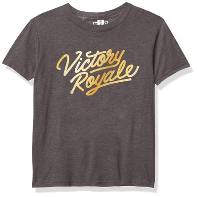 FORTNITE Victory Script Logo Boy's Heather Crew Tee