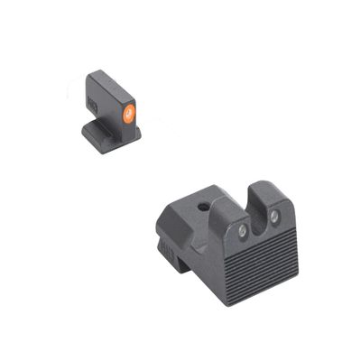 MEPRO Hyper-Bright tritium Night Sights Compatible with Kimber 1911 SUP, Green tritium, Orange Colored Front Ring, U-Notch Rear by Meprolight