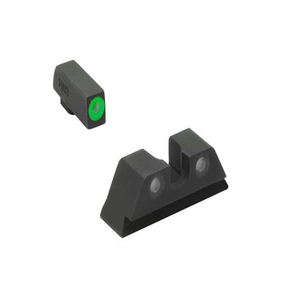MEPRO Hyper-Bright tritium Night Sights Compatible with Taurus G3C, Green tritium, Extra Bright Green Colored Front Ring, U-Notch Rear by Meprolight