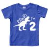 2nd Birthday Shirt boy Dinosaur rawr im 2 Toddler Two Year Old Second Dino Outfit (Charcoal Blue, 3 Years)