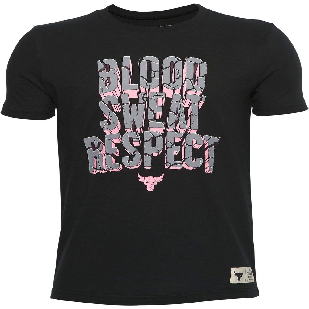 Under Armour Boys (8-20) Project Rock Blood Sweat Respect Short Sleeve Athletic T Shirt (Medium, Black)