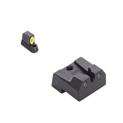 Meprolight Hyper-Bright CZ P10 Pistol Sight Set, Yellow Ring/Green, Fixed, Handgun Accessory (0477863121)