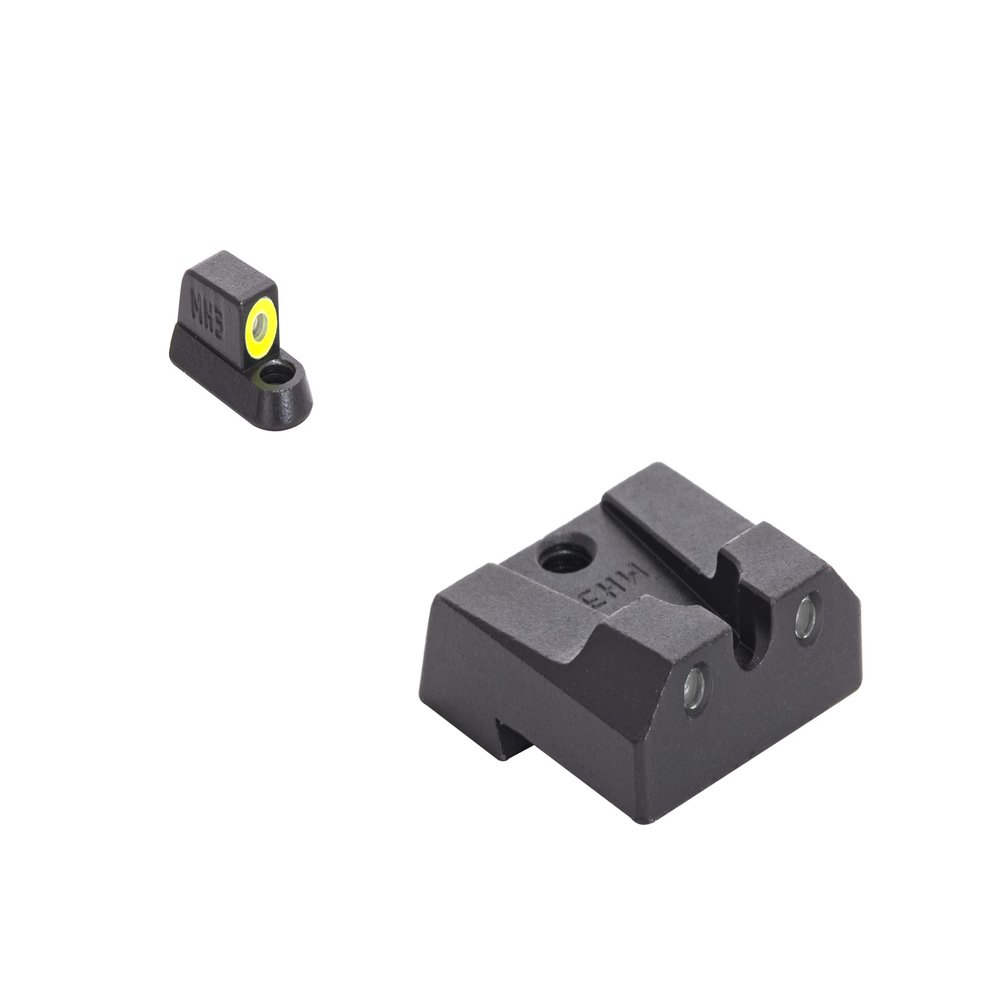 Meprolight Hyper-Bright CZ P10 Pistol Sight Set, Yellow Ring/Green, Fixed, Handgun Accessory (0477863121)