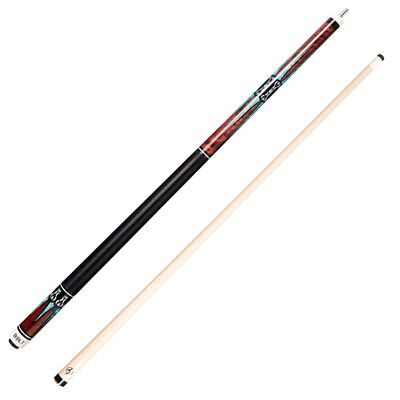 Bolt High Performance Maximum Control Pool Stick 2 Piece Maple 19 20 or 21 oz Pool Cue for Home Bar Pub Billiard Hall XTC Fiber (Maple/Brown Overlaid Abalone Points, 21)