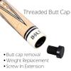 Bolt High Performance Maximum Control Pool Stick 2 Piece Maple 19 20 or 21 oz Pool Cue for Home Bar Pub Billiard Hall XTC Fiber (Maple/Brown Overlaid Abalone Points, 21) view 4