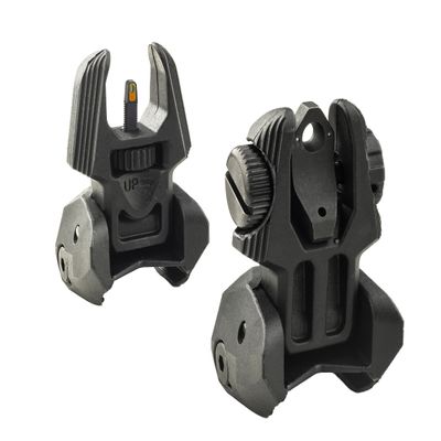 Meprolight MEPRO FRBS- FLIP Backup Sights 2 DOT Rear/Orange Hyper Bright Front - Black (Picatinny Rail)