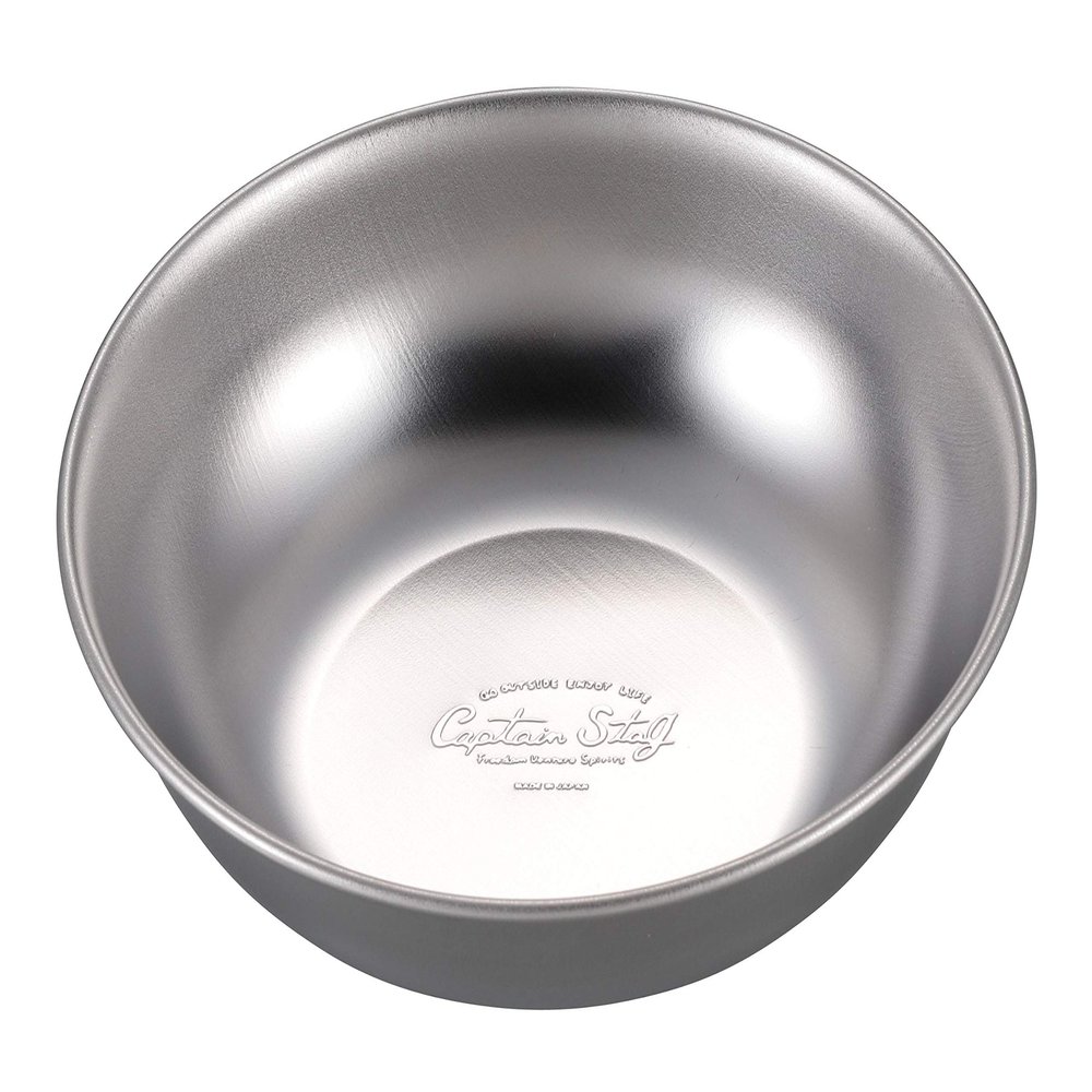 Captain Stag UW-2027 Stainless Steel Tableware, Plate, Tableware, Camping Ball, Outer Diameter 6.1 x Height 1.8 inches (15.5 x 4.5 cm), Made in Japan, Silver