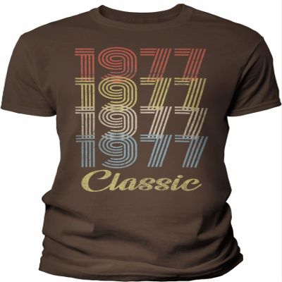 49th Birthday Gift Shirt for Men - Classic 1977 Retro Birthday - 003 - F/Brown-4X