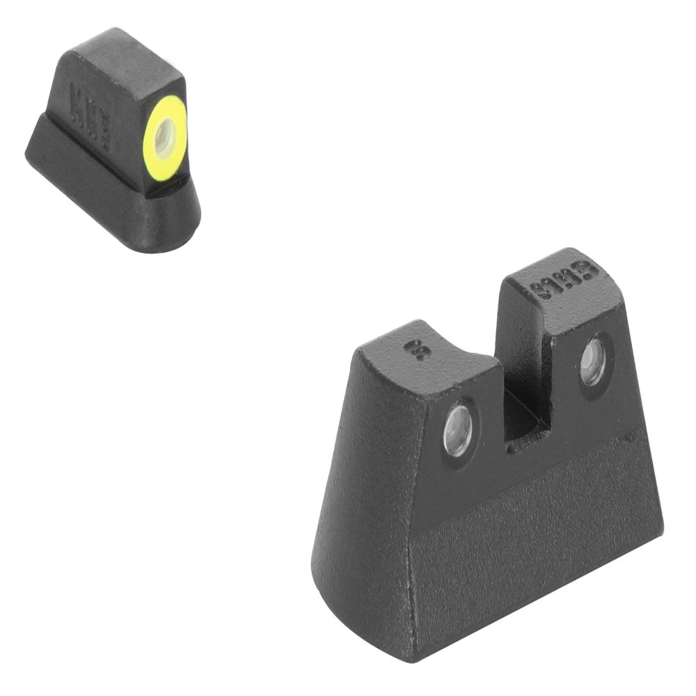 Meprolight Hyper-Bright Fixed Pistol Sight Set for CZ 75, 85, SP01, Yellow Ring/Green (0477773121)