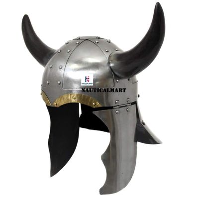 Medieval Viking Helmet, Large, Silver