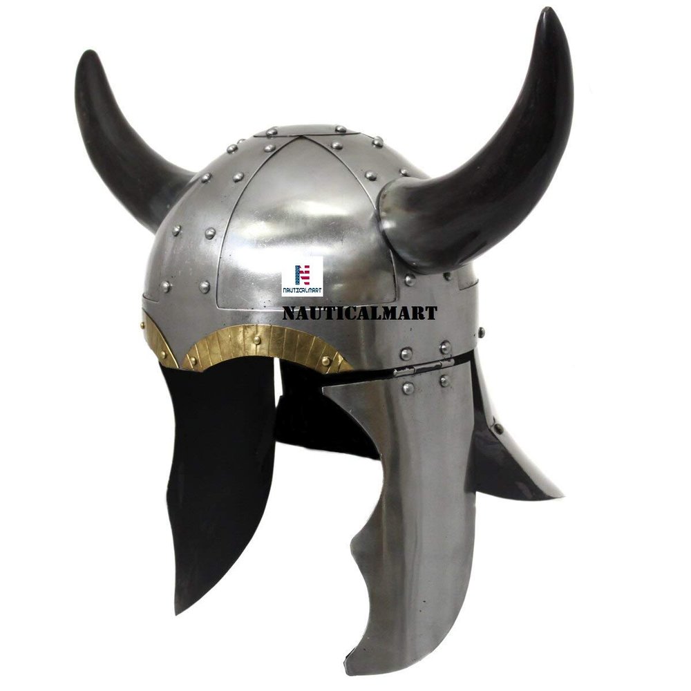 Medieval Viking Helmet, Large, Silver