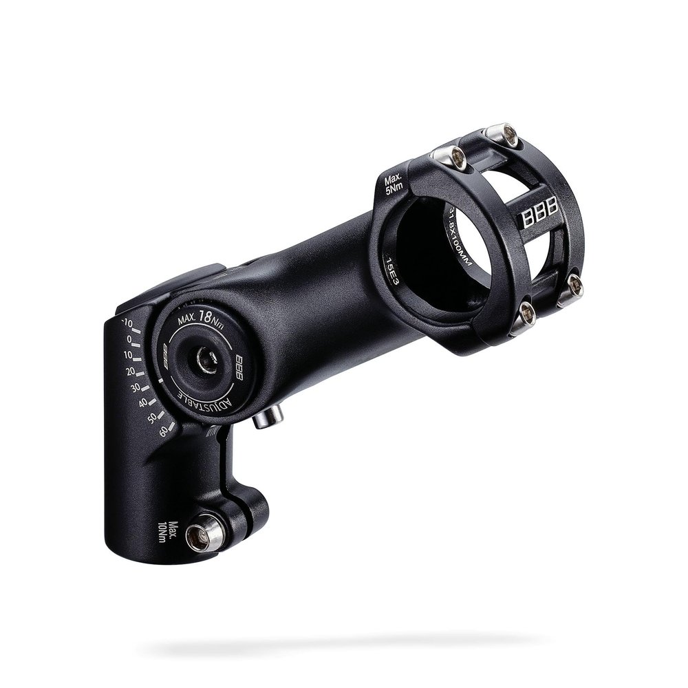 BBB Cycling 120 mm Adjustable Handlebar Stem Direct Mount Stainless Steel Bolts -40 - +60 Angle 6061 T6 Aluminum HighFix OS BHS-35