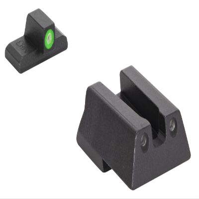 Meprolight Hyper-Bright Tritium Pistol Sight Set for H&K 45/45 C/P30/VP9/SFP9, Fixed Green Ring/Dot Illumination (0415453111)