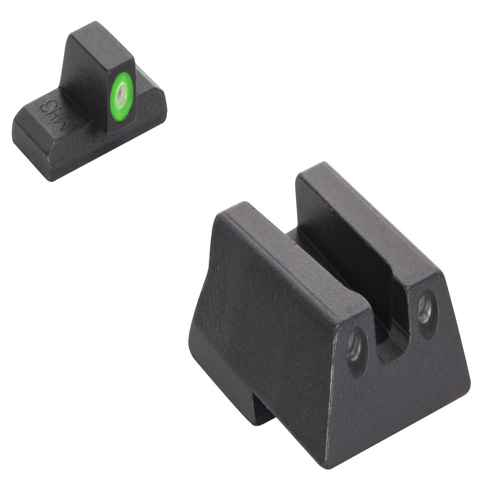 Meprolight Hyper-Bright Tritium Pistol Sight Set for H&K 45/45 C/P30/VP9/SFP9, Fixed Green Ring/Dot Illumination (0415453111)
