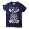 Viking Steel Celtic Iron Mens T-Shirt Odin Thor Ragnar Helmet Skull Tee Shirt Small Military Green view 2