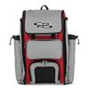 Boombah Catchers Superpack Bat Bag - 23-1/2" x 13-1/2" x 9-1/2" - Red/Gray - Holds 4 Bats - Backpack Version (no Wheels) view 1