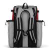Boombah Catchers Superpack Bat Bag - 23-1/2" x 13-1/2" x 9-1/2" - Red/Gray - Holds 4 Bats - Backpack Version (no Wheels) view 2