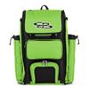 Boombah Catchers Superpack Bat Bag - 23-1/2" x 13-1/2" x 9-1/2" - Black/Lime Green - Holds 4 Bats - Backpack Version (no Wheels) view 1