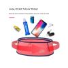 Running Pouch Belt Waist Pack Fanny Bag with 250ml Soft Water Bottle, Bounce Free Fashion Workout Jogging Travelling Money Pocket Belt for Women (Blue, L/XL) view 2