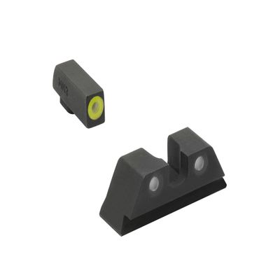 Meprolight Hyper-Bright Taurus G3 C Pistol Sight Set, Yellow Ring/Green, Fixed Sight (0465003121)