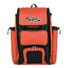 Boombah Catchers Superpack Bat Bag - 23-1/2" x 13-1/2" x 9-1/2" - Dark Green/Orange - Holds 4 Bats - Backpack Version (no Wheels) view 1