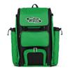 Boombah Catchers Superpack Bat Bag - 23-1/2" x 13-1/2" x 9-1/2" - Black/Kelly Green - Holds 4 Bats - Backpack Version (no Wheels) view 1