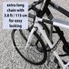 KOHLBURG Extra Long Bicycle Combination Lock - 3.8 ft Chain & 0.24 Strong Number Combination Bike Lock - Secure Chain Lock Almost 4 ft - Security 5-Digit Bike Lock Combo for Bicycle & e-Bike view 2