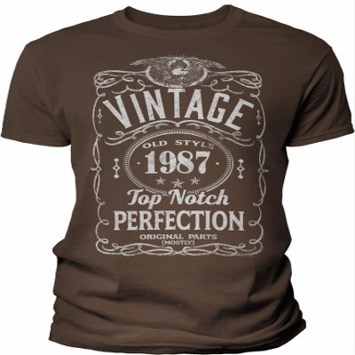 39th Birthday Gift Shirt for Men - Vintage 1987 Top Notch Perfection - Brown-4X