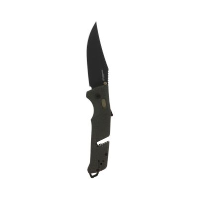 SOG Trident at Ambidextrous Professional Straight Folding Knife | Heat-Treated CRYO D2 3.75" Stainless Steel Blade, Olive Drab