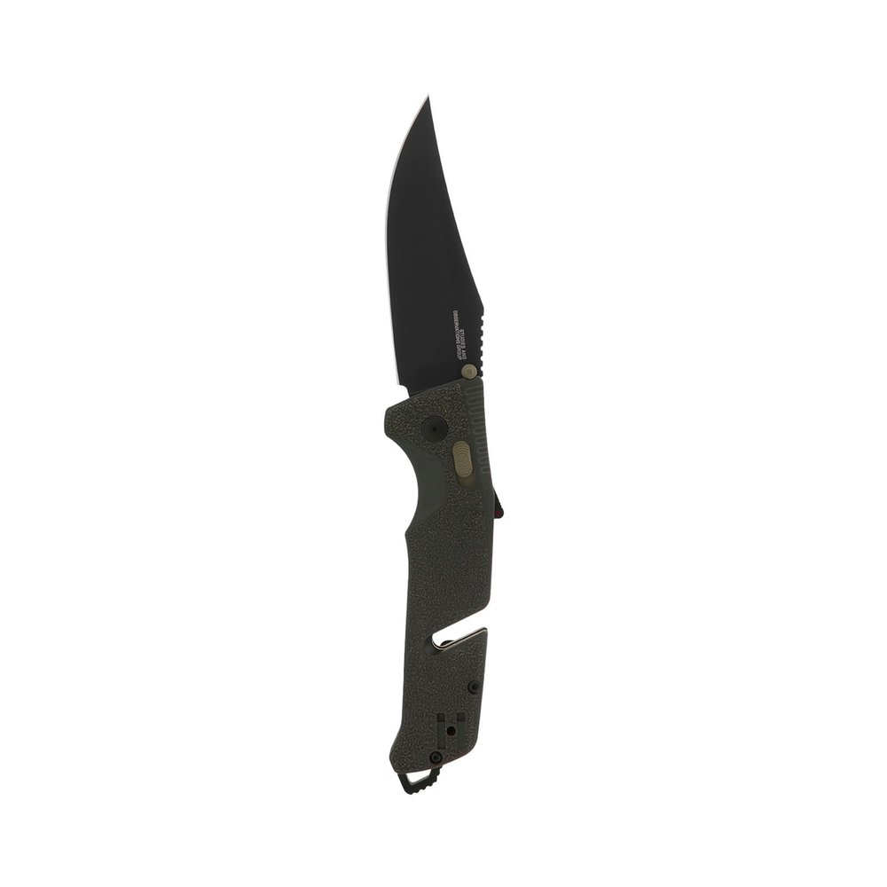 SOG Trident at Ambidextrous Professional Straight Folding Knife | Heat-Treated CRYO D2 3.75" Stainless Steel Blade, Olive Drab