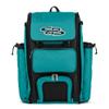 Boombah Catchers Superpack Bat Bag - 23-1/2" x 13-1/2" x 9-1/2" - Black/Teal - Holds 4 Bats - Backpack Version (no Wheels) view 1