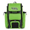 Boombah Catchers Superpack Bat Bag - 23-1/2" x 13-1/2" x 9-1/2" - Dark Charcoal/Lime Green - Holds 4 Bats - Backpack Version (no Wheels) view 1