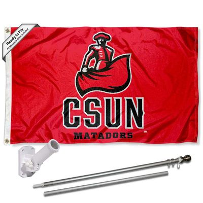 Cal State Northridge Matadors Flag with Pole and Bracket Holder University Set