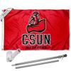 Cal State Northridge Matadors Flag with Pole and Bracket Holder University Set view 1