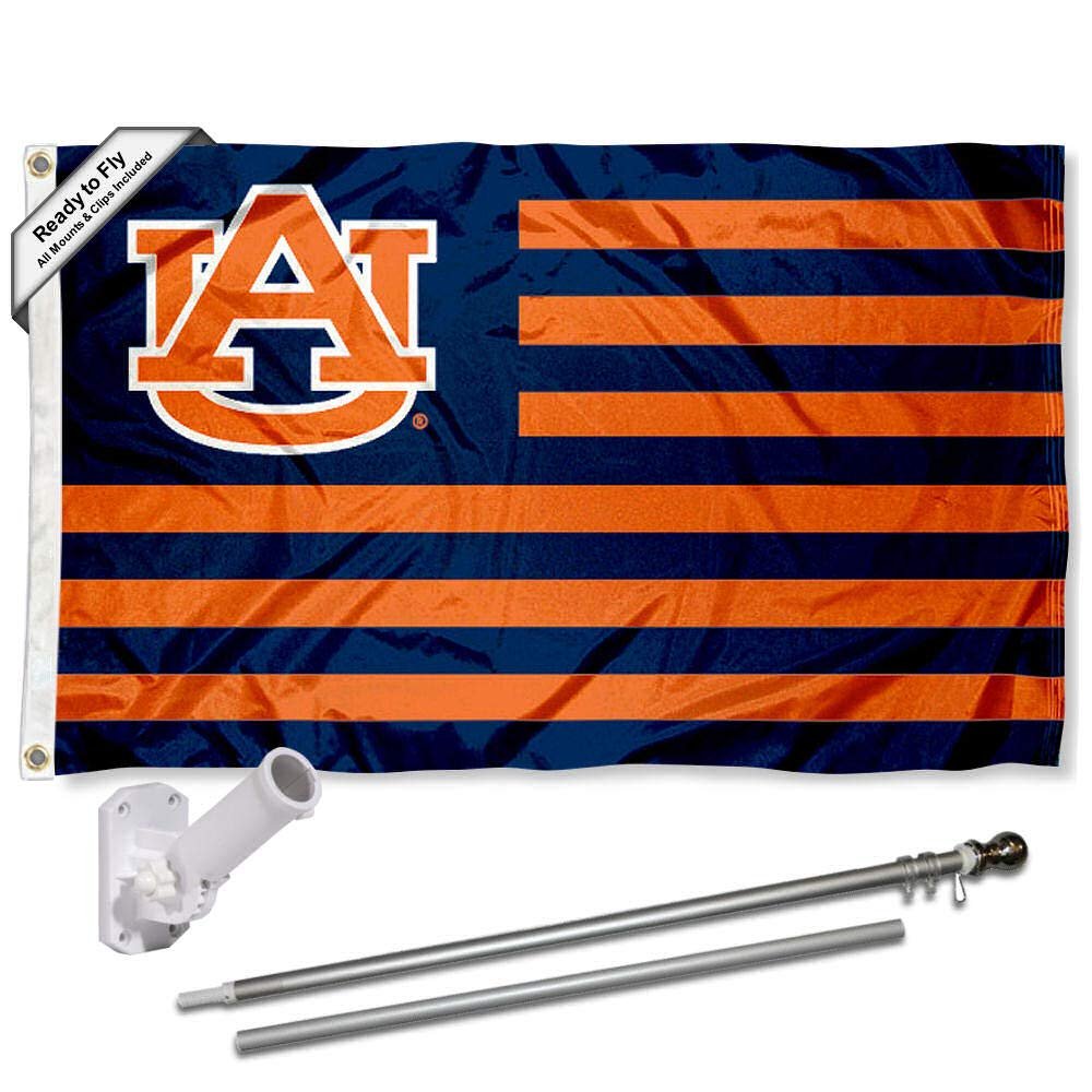Auburn Nation Flag with Pole and Bracket Holder University Set