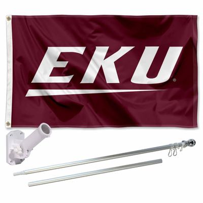 Eastern Kentucky Colonels Flag with Pole and Bracket Holder University Set