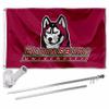 Bloomsburg Huskies Flag with Pole and Bracket Holder University Set view 1