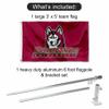 Bloomsburg Huskies Flag with Pole and Bracket Holder University Set view 2