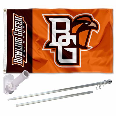 Bowling Green State Falcons Flag with Pole and Bracket Holder University Set
