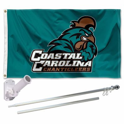 Coastal Carolina Chanticleers Flag with Pole and Bracket Holder University Set