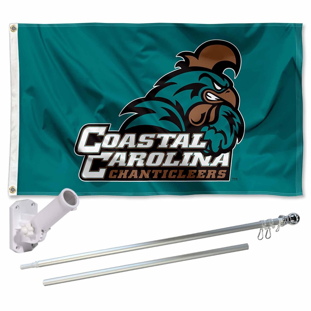 Coastal Carolina Chanticleers Flag with Pole and Bracket Holder University Set