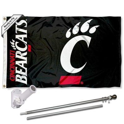 Cincinnati Bearcats Flag with Pole and Bracket Holder University Set