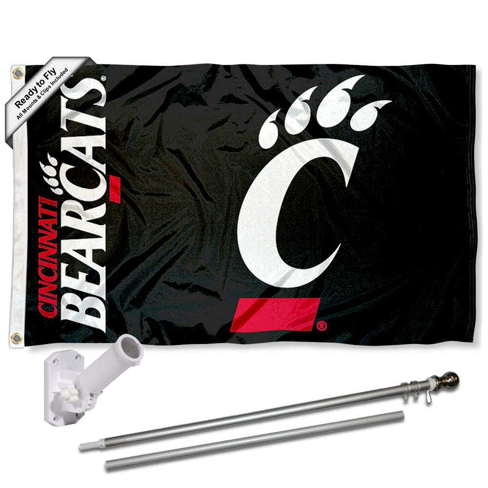 Cincinnati Bearcats Flag with Pole and Bracket Holder University Set