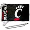 Cincinnati Bearcats Flag with Pole and Bracket Holder University Set view 1