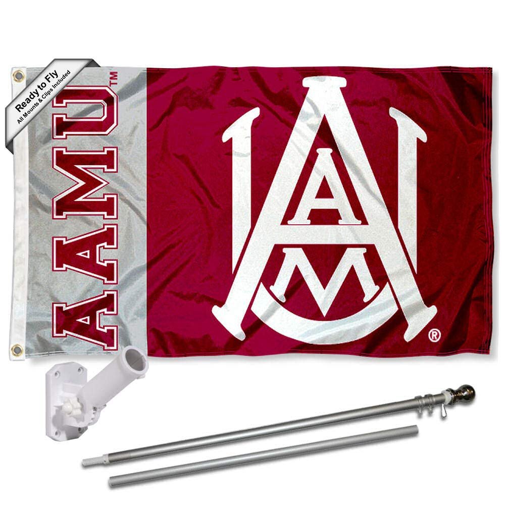 Alabama A&M Bulldogs Flag with Pole and Bracket Holder University Set