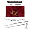 College Flags & Banners Co. Ursinus Bears Flag with Pole and Bracket Holder University Set view 2