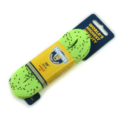 Howies Hockey Skate Laces - 1 Pack - Colored Wax (Choose Your Color) for Youth, Junior and Senior Skates. Premium Quality Used by Athletes of All Ages; Minor, Pro. Crafts (Lime/Neon, 120.0")