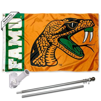 Florida A&M Rattlers Flag with Pole and Bracket Holder University Set