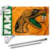 Florida A&M Rattlers Flag with Pole and Bracket Holder University Set view 1